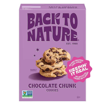Back to Nature Chocolate Chunk Cookies – Simple Plant-Based Staple for the Uncluttered Pantry, 7.5 oz Box