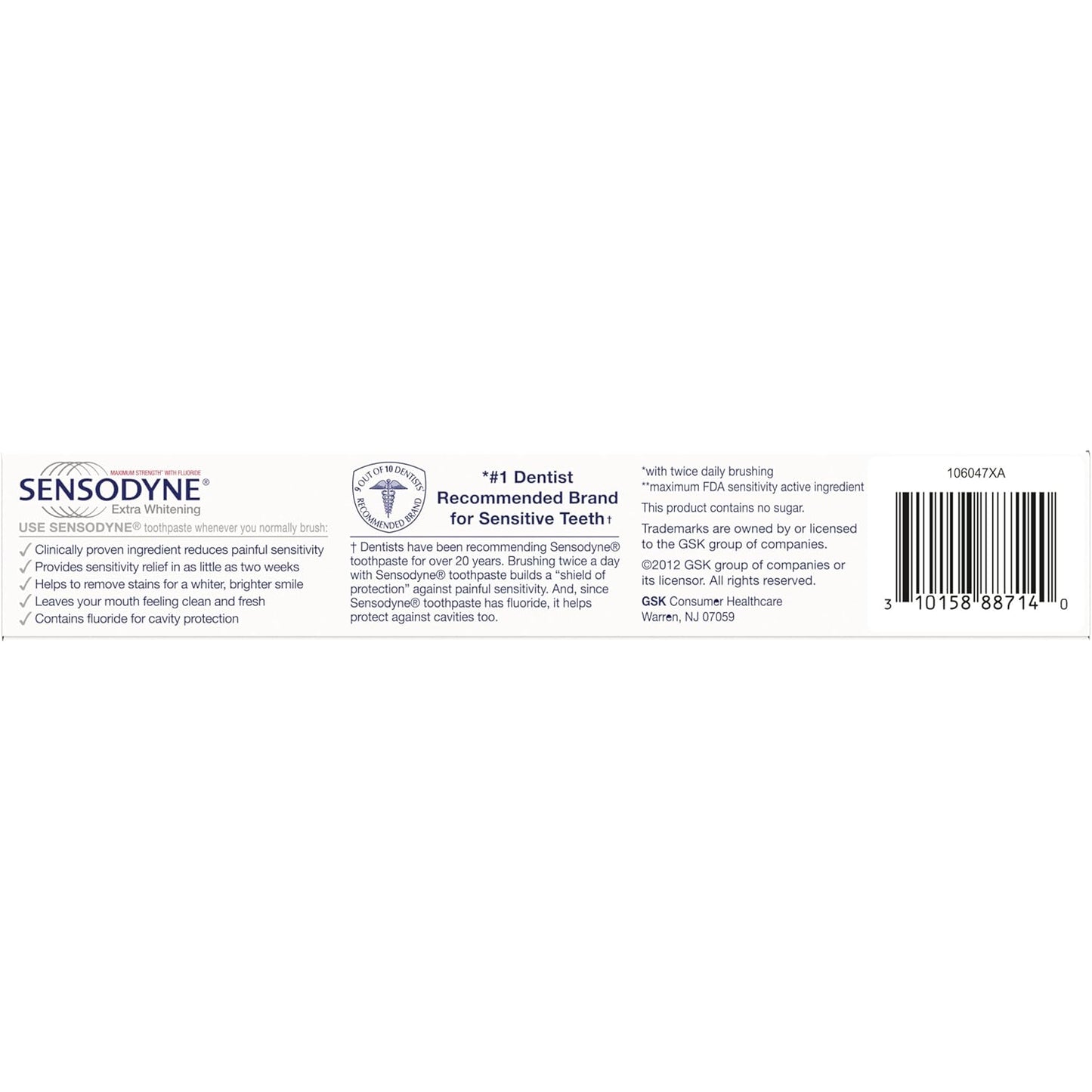 Sensodyne Extra Whitening Toothpaste for Sensitive Teeth – SLS-Free Daily Whitening for Self-Care Routines