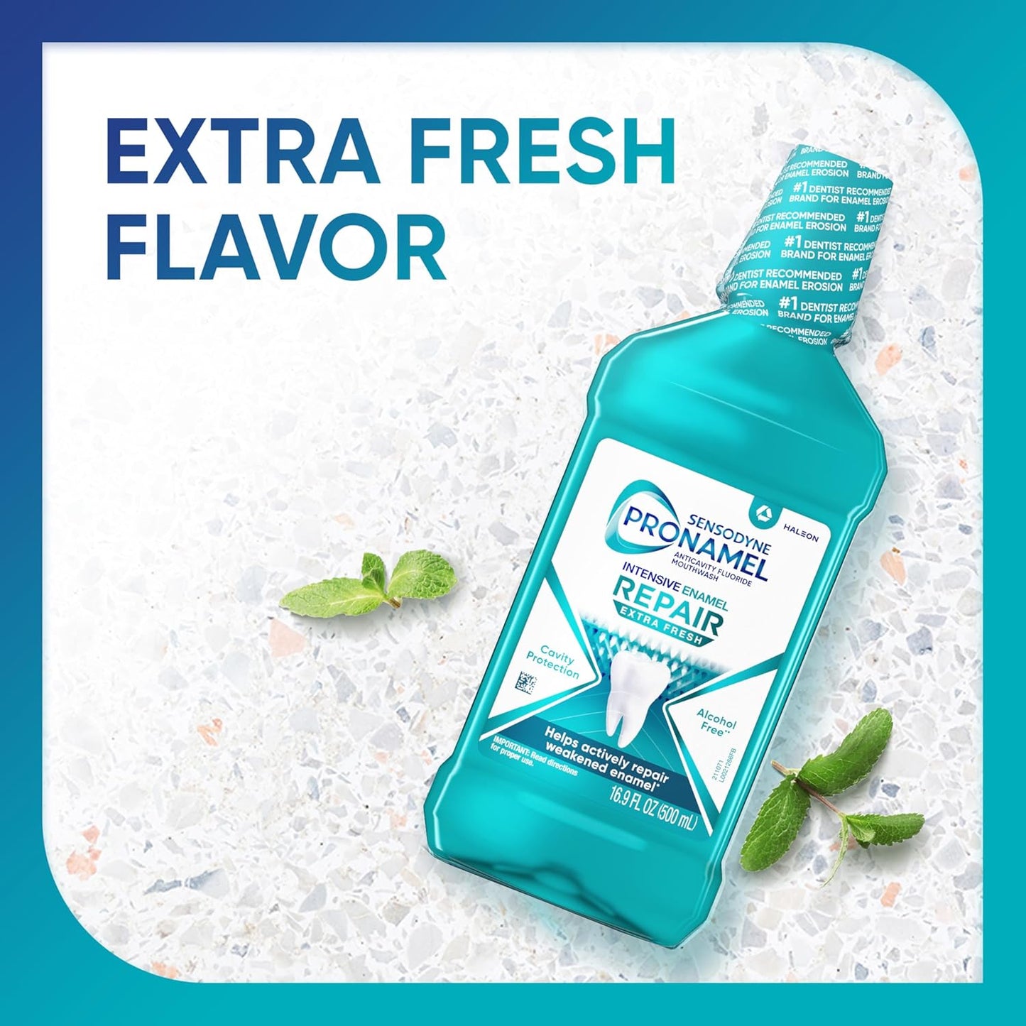 Sensodyne Pronamel Alcohol-Free Mouthwash – Enamel Repair Rinse for Nightly Self-Care Ritual, Extra Fresh 16.9 fl oz (3 Pack)