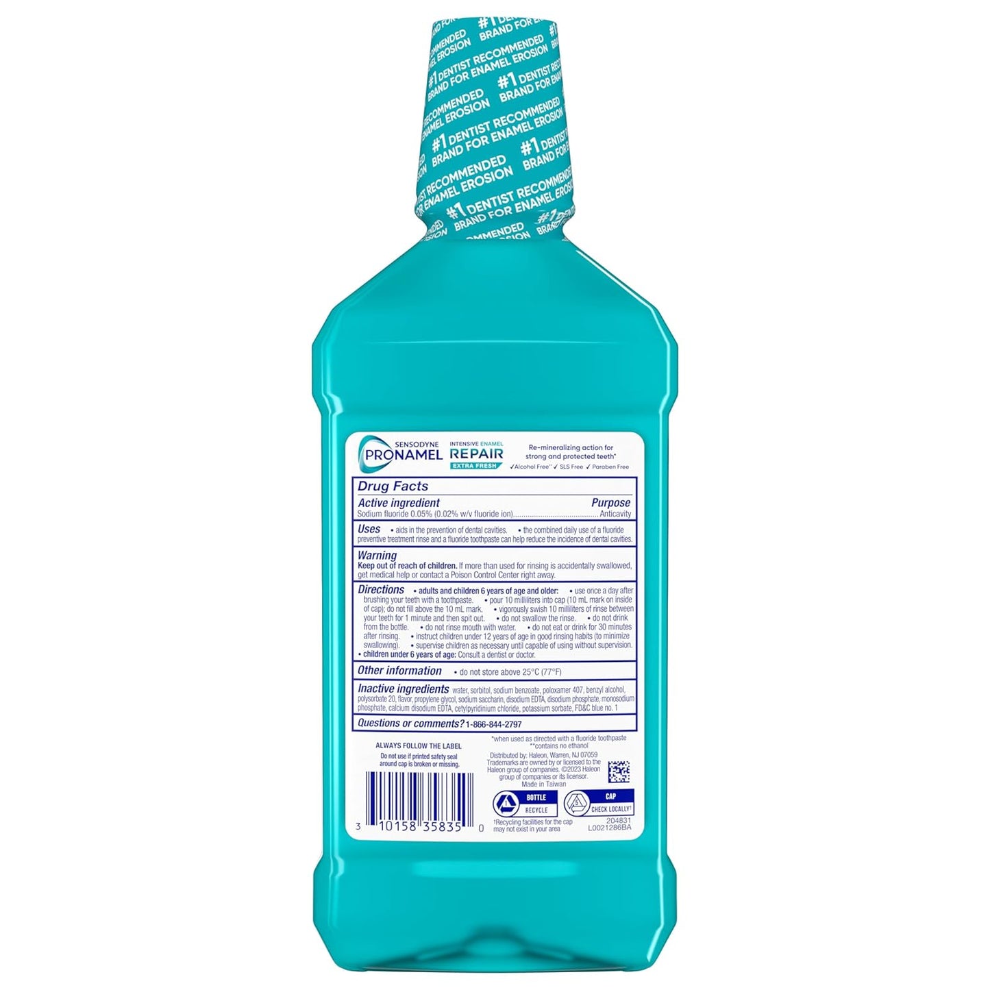 Sensodyne Pronamel Alcohol-Free Mouthwash – Enamel Repair Rinse for Nightly Self-Care Ritual, Extra Fresh 16.9 fl oz (3 Pack)
