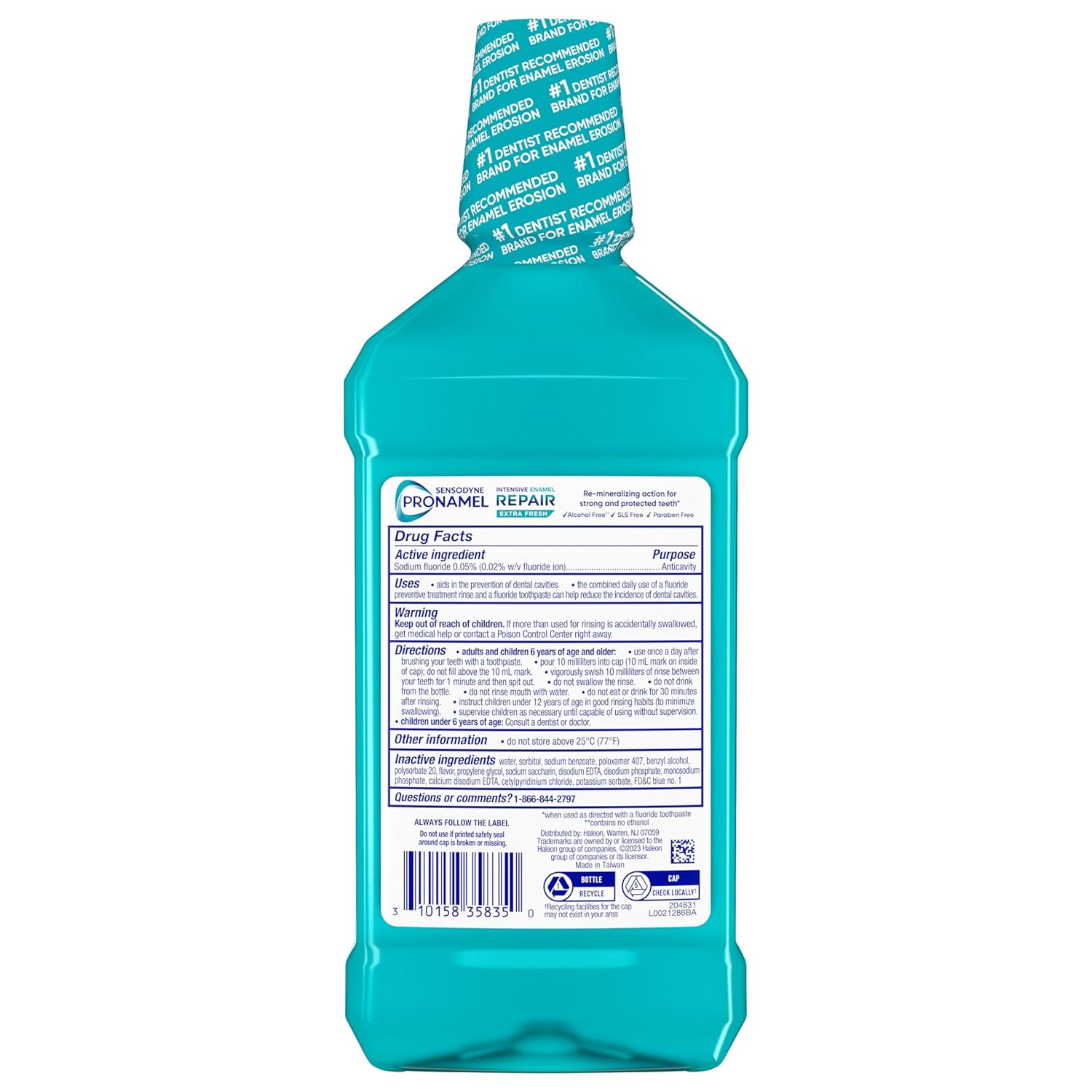 Sensodyne Pronamel Alcohol-Free Mouthwash – Enamel Repair Rinse for Nightly Self-Care Ritual, Extra Fresh 16.9 fl oz (3 Pack)