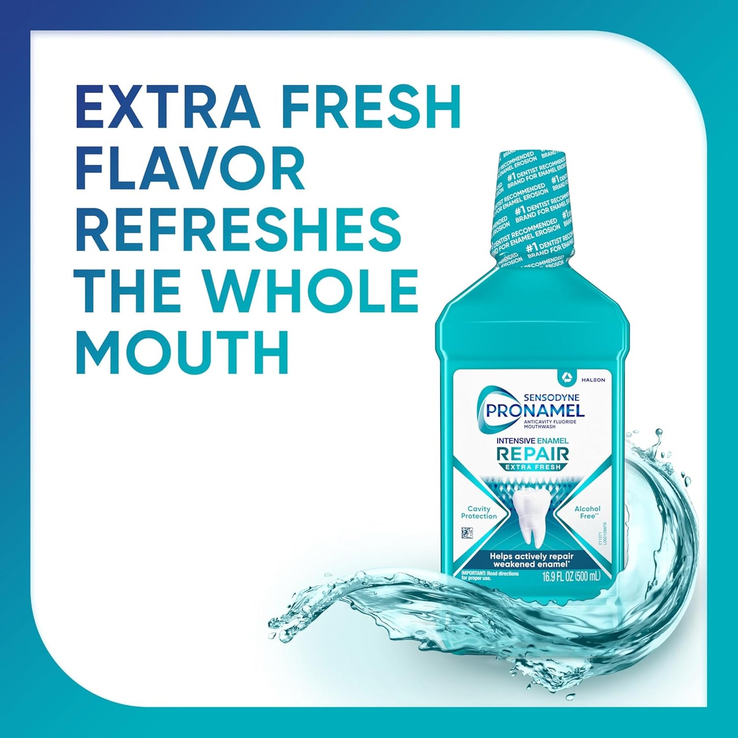 Sensodyne Pronamel Alcohol-Free Mouthwash – Enamel Repair Rinse for Nightly Self-Care Ritual, Extra Fresh 16.9 fl oz (3 Pack)