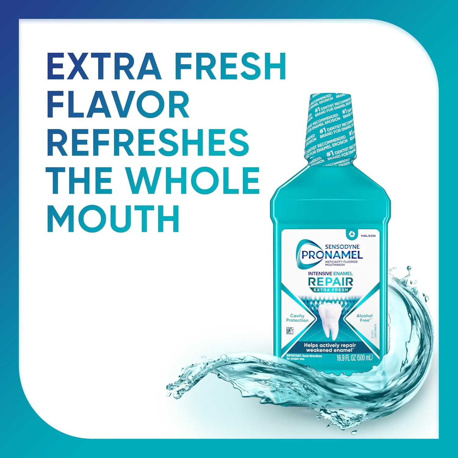 Sensodyne Pronamel Alcohol-Free Mouthwash – Enamel Repair Rinse for Nightly Self-Care Ritual, Extra Fresh 16.9 fl oz (3 Pack)