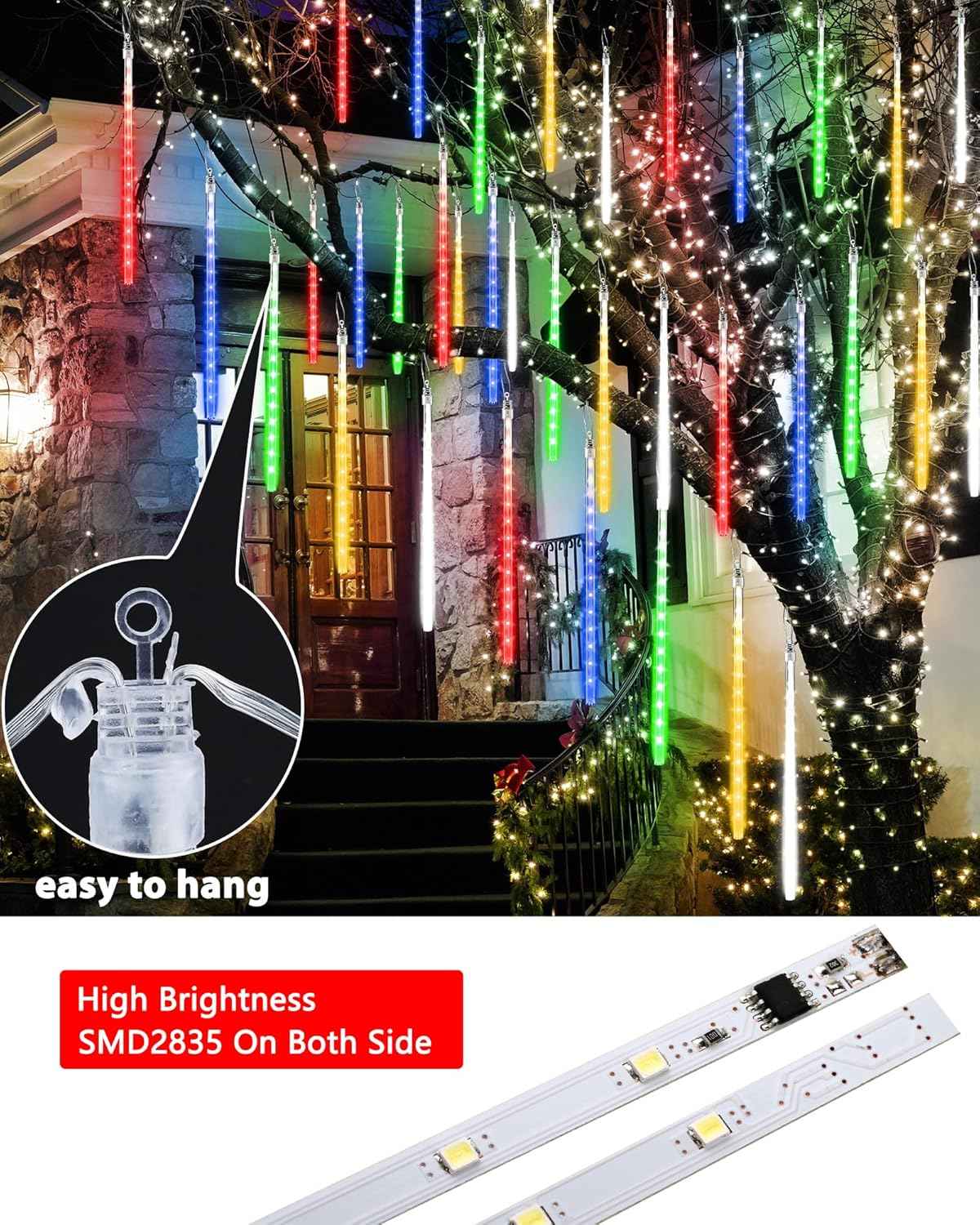 Joomer Meteor Shower Lights – Thoughtful Housewarming Gift for New Homeowners, 240 LED Cascading Set with Timer