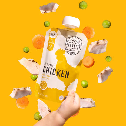 Serenity Kids Chicken & Veggie Baby Food Pouch for Daycare and Stroller Snacks