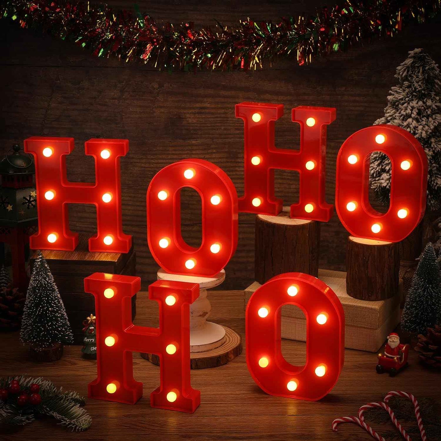 VIHOSE LED Letter Lights – Flameless Holiday Decor, Cool Running Letters Safe Around Kids and Pets