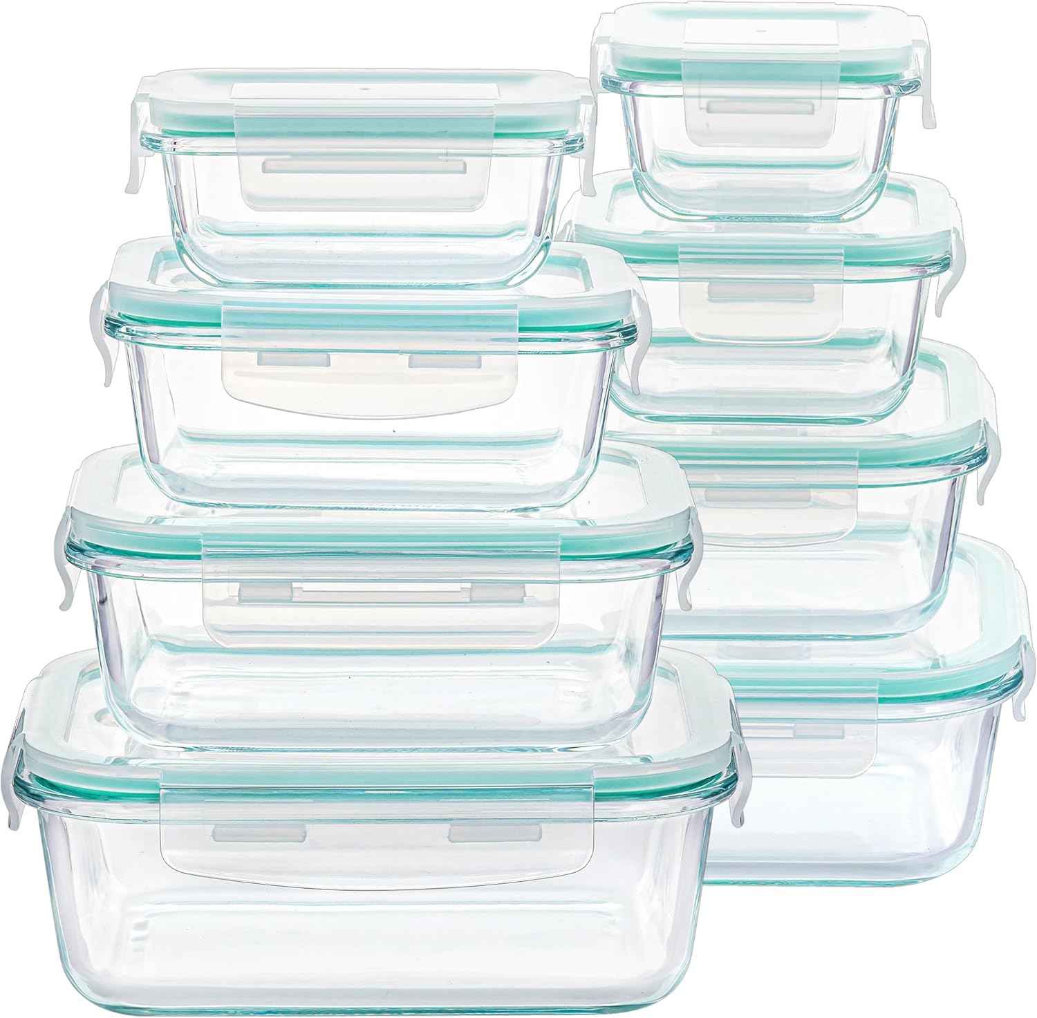 Vtopmart 8 Pack Borosilicate Glass Food Storage Set with Leak Proof Lids – Whole Food Prep Containers for Wellness Routines