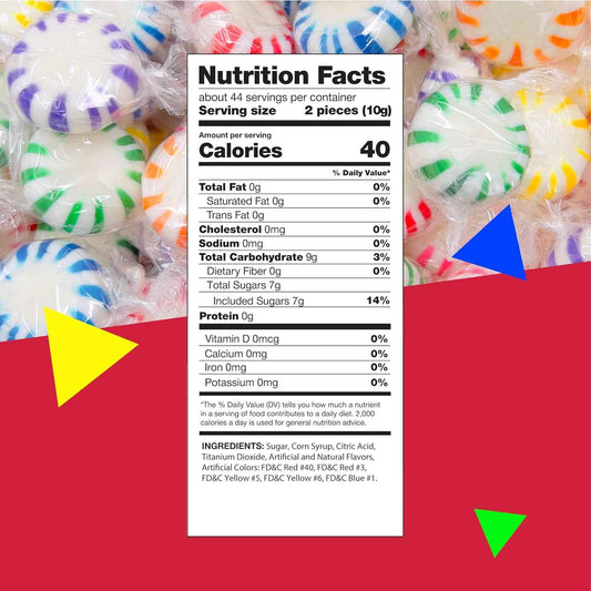 Starlight Mints Hard Candy Bulk 1 Pound – Vibrant Striped Wrappers for Holiday Centerpiece Bowls, Movie Night Snack Stations, and Mantel Styling