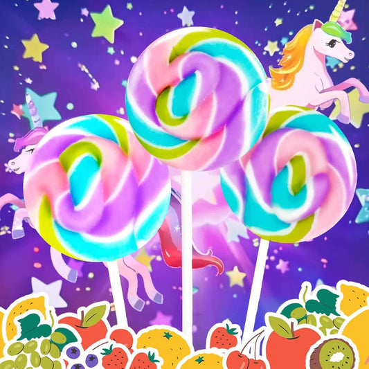 Rainbow Twisty & Swirl Lollipops 32pk – Mermaid Unicorn Themed Party Favor Gifts for Girls Birthday