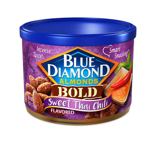 Blue Diamond Almonds Sweet Thai Chili Flavored Snack Nuts – Travel Friendly Snack for Road Trips and Flights