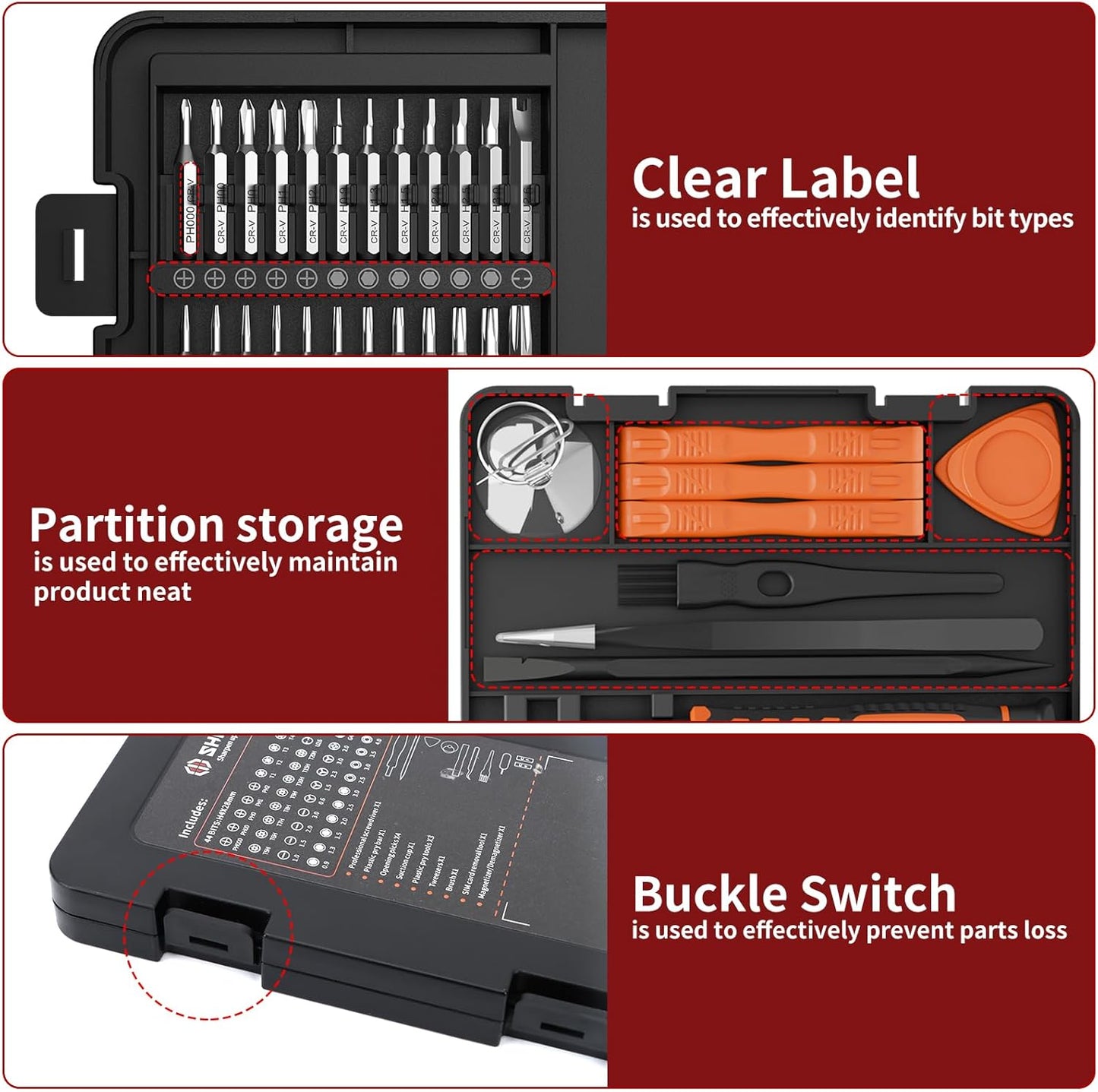 SHARDEN 58 in 1 Screwdriver Set – Home Workbench Repair Kit for Faster Phone and Laptop Fixes