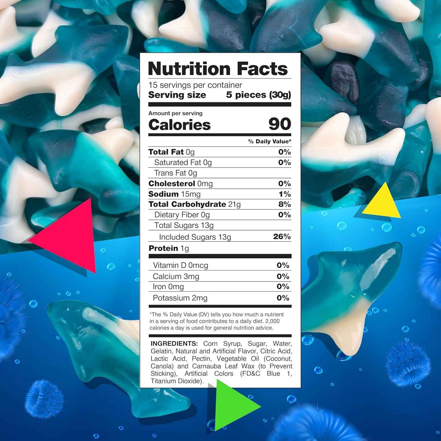 Blue Sharks Gummy Candy – Vibrant Blue Accent for Ocean-Themed Dessert Table Displays