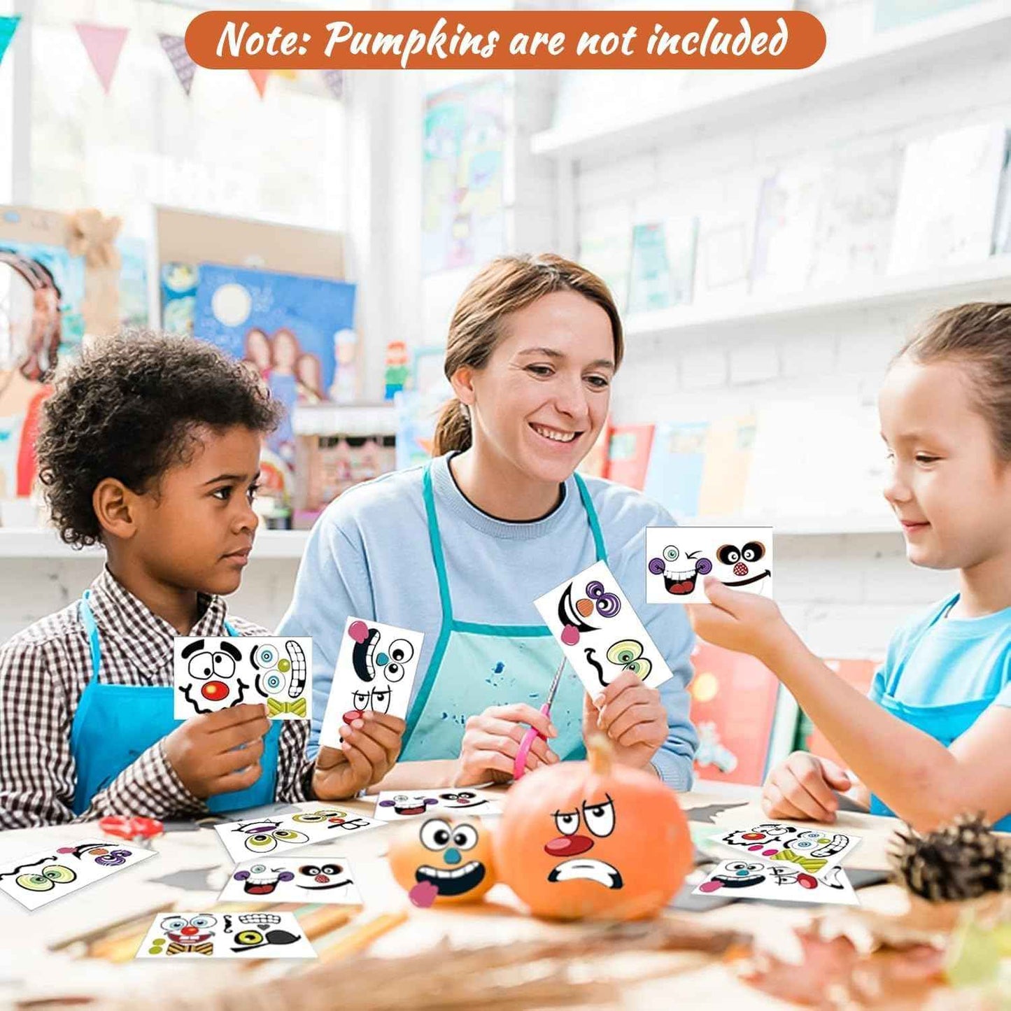 MiniPumpkin Peel-and-Stick Faces – Kid-Friendly Halloween Craft for Home and Classroom
