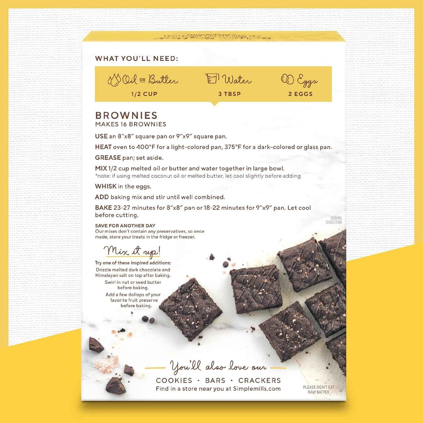 Simple Mills Almond Flour Brownie Mix – Cleaner Lunchbox Treat for Kids with Gluten Free Ingredients