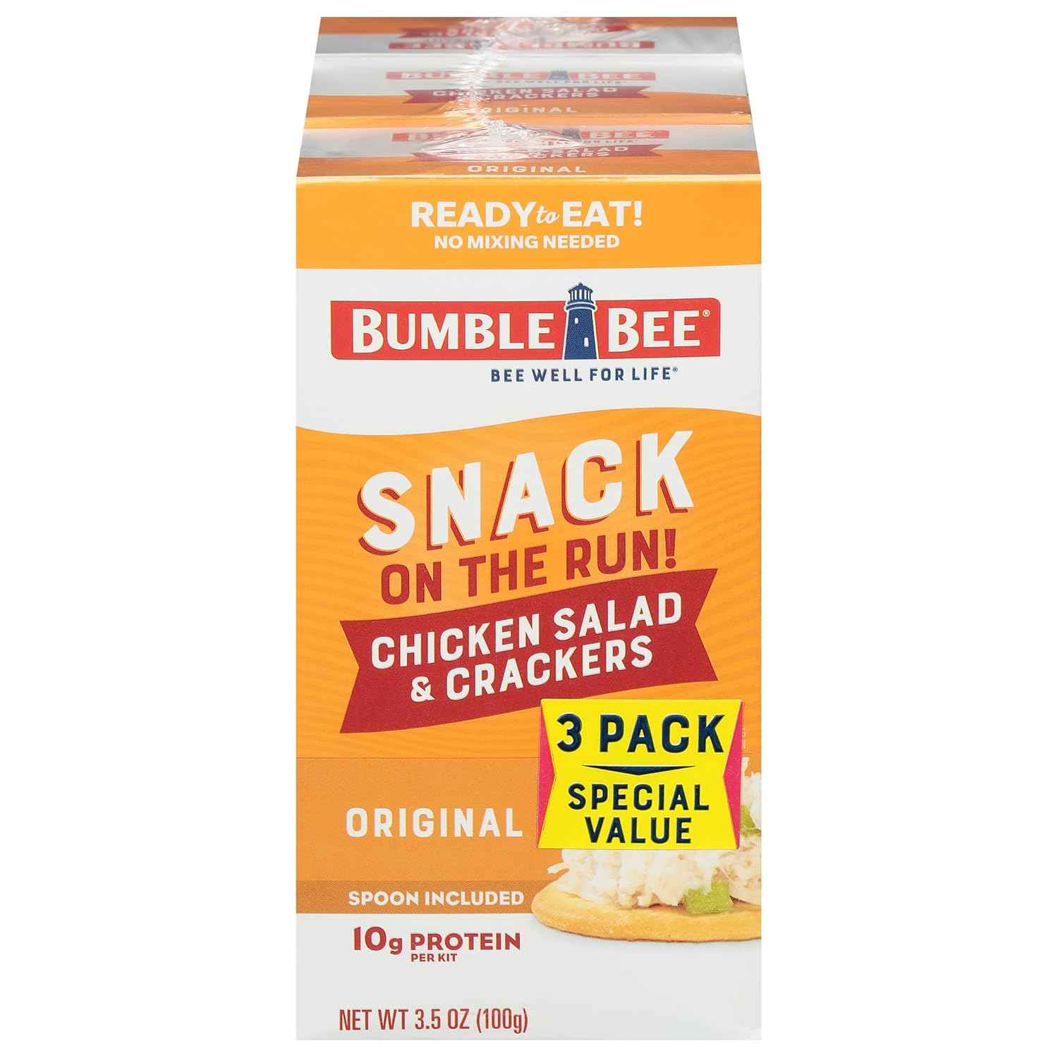 Bumble Bee Snack on the Run Chicken Salad Kit – Shelf-Stable Lunch for Bike Paths and Road Trips, No Refrigeration Needed