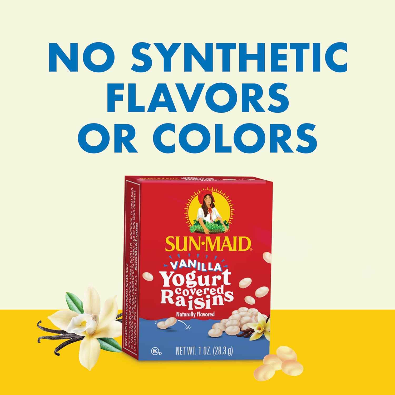 Sun-Maid Vanilla Yogurt Raisins – Desk Drawer Office Snack, 6 Single-Serve 1 oz Pouches for Work
