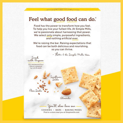 Simple Mills Almond Flour Crackers – Farmhouse Cheddar Gluten-Free Lunchbox Snack for School and After-School Family Stations