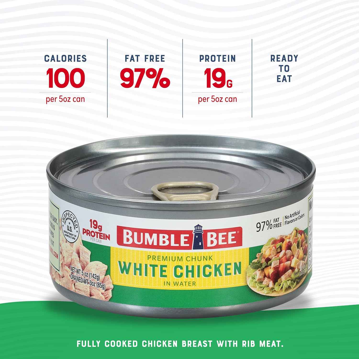 Bumble Bee Premium White Chicken Chunk in Water 5 oz Can – Single-Ingredient Protein for Clutter-Free Pantries