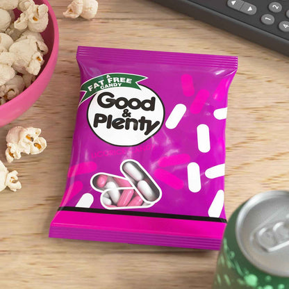 Good & Plenty Licorice Candy – Heart-Shaped Valentine's Day Gift for Wife, Pink and Black Candy Coated