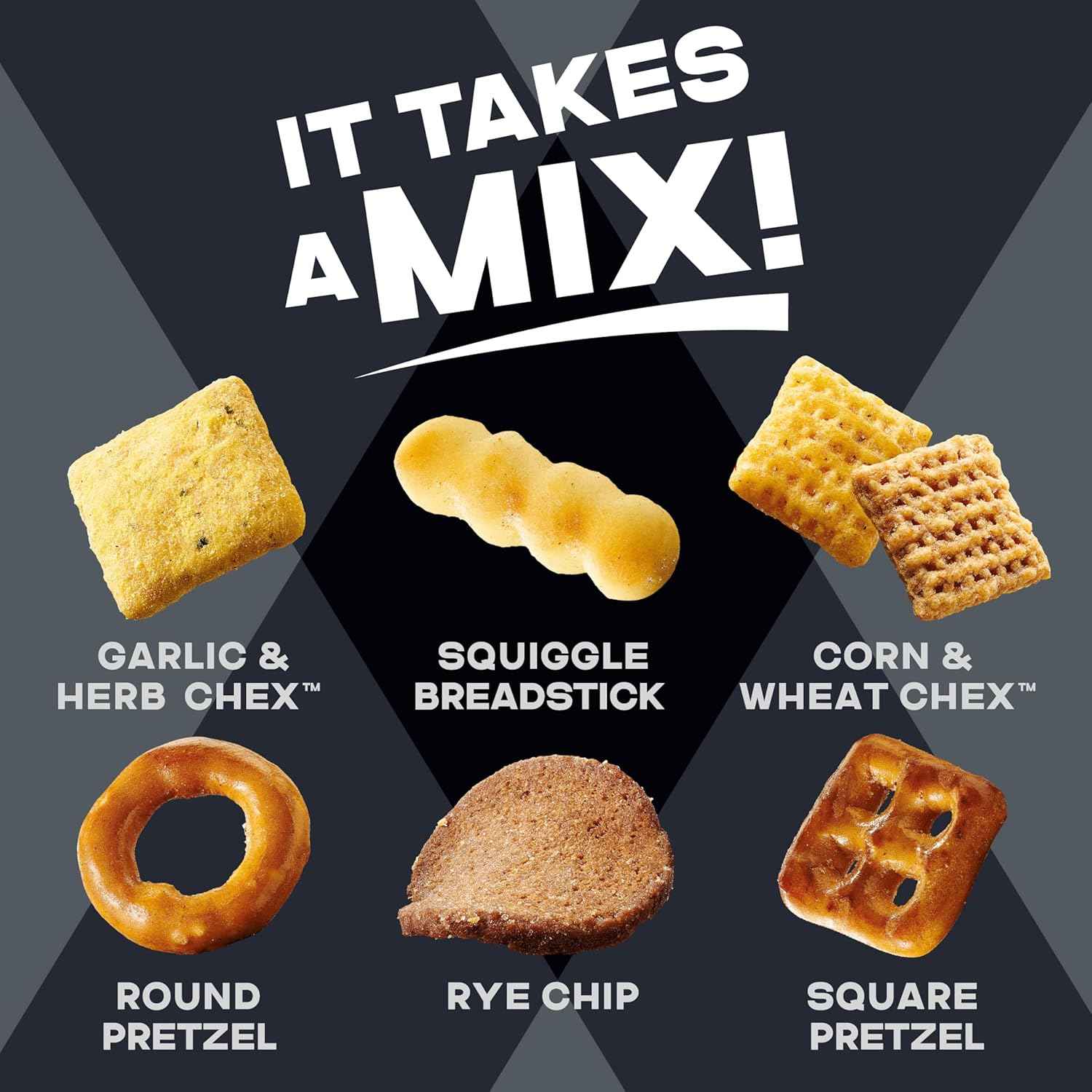 Chex Mix Bold Garlic and Herb Snack Mix – Portable Camping and Picnic Snack for Open-Air Adventures, Family Size 13.5 oz