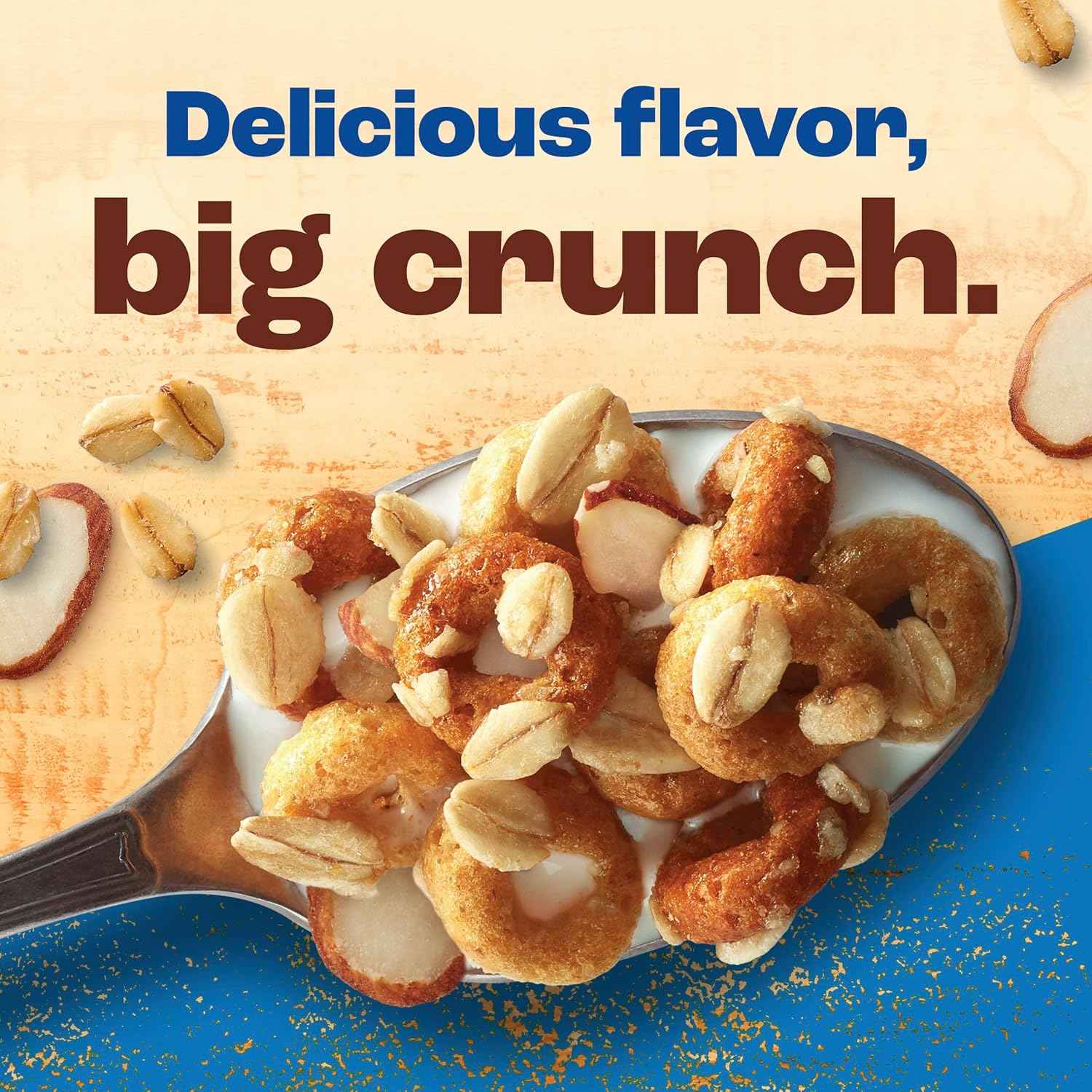 Cheerios Oat Crunch Almond Cereal – High Fiber Pantry Staple for Clean Eating and Self Care Mornings, 24 oz