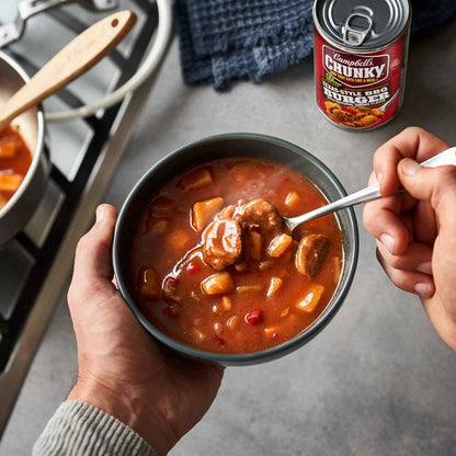 Campbell's Chunky BBQ Burger Soup – Work-From-Home Quick Lunch Bowl, Microwave in Minutes 18.8 oz