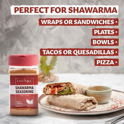 Eastanbul Shawarma Spice – All-Purpose Mediterranean Rub for Kebabs, Chicken, and Fish on the Outdoor Grill, 7.1oz