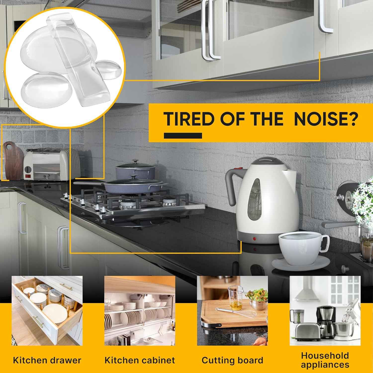 CLEARGRIP Clear Furniture Bumpers – Uncluttered Cabinet Solution for Intentional Homes and Neutral Interiors