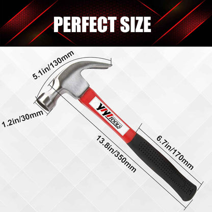 YIYITOOLS 16-oz Rip Hammer with Fiberglass Handle – Durable Tool for Yard and Outdoor Projects