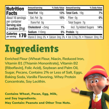 Keebler Sandies Pecan Shortbread Cookies – Lunchbox Snack for Kids, 17.2 oz Family Size