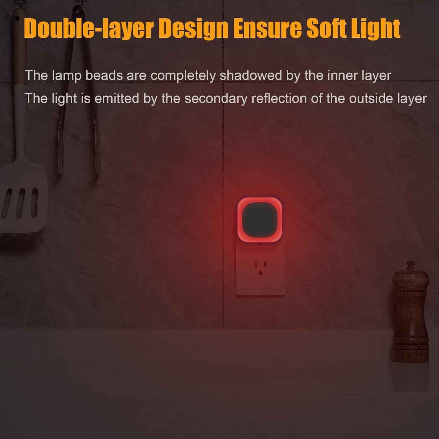 LumiDream LED Night Light for Elderly Parents, Auto Dusk to Dawn Sensor for Hallway and Stairs