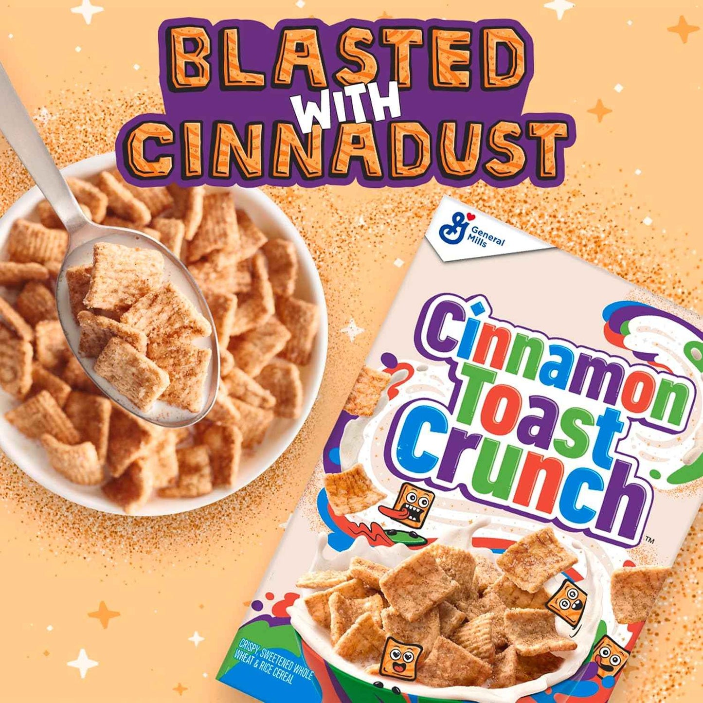 Cinnamon Toast Crunch Cereal – Late-Night Study Snack for College Students, 32 oz Resealable Bag