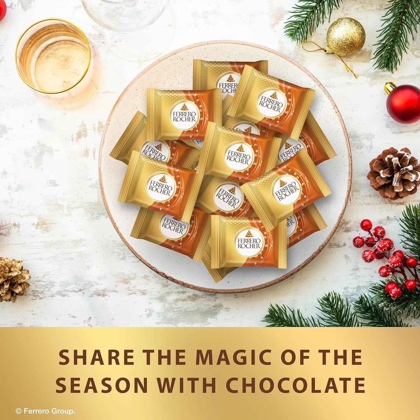 Ferrero Rocher Premium Caramel Hazelnut Chocolate Squares – Calm Wind-Down Snack for Quiet Nights and Cozy Reading Time, 3.7 oz
