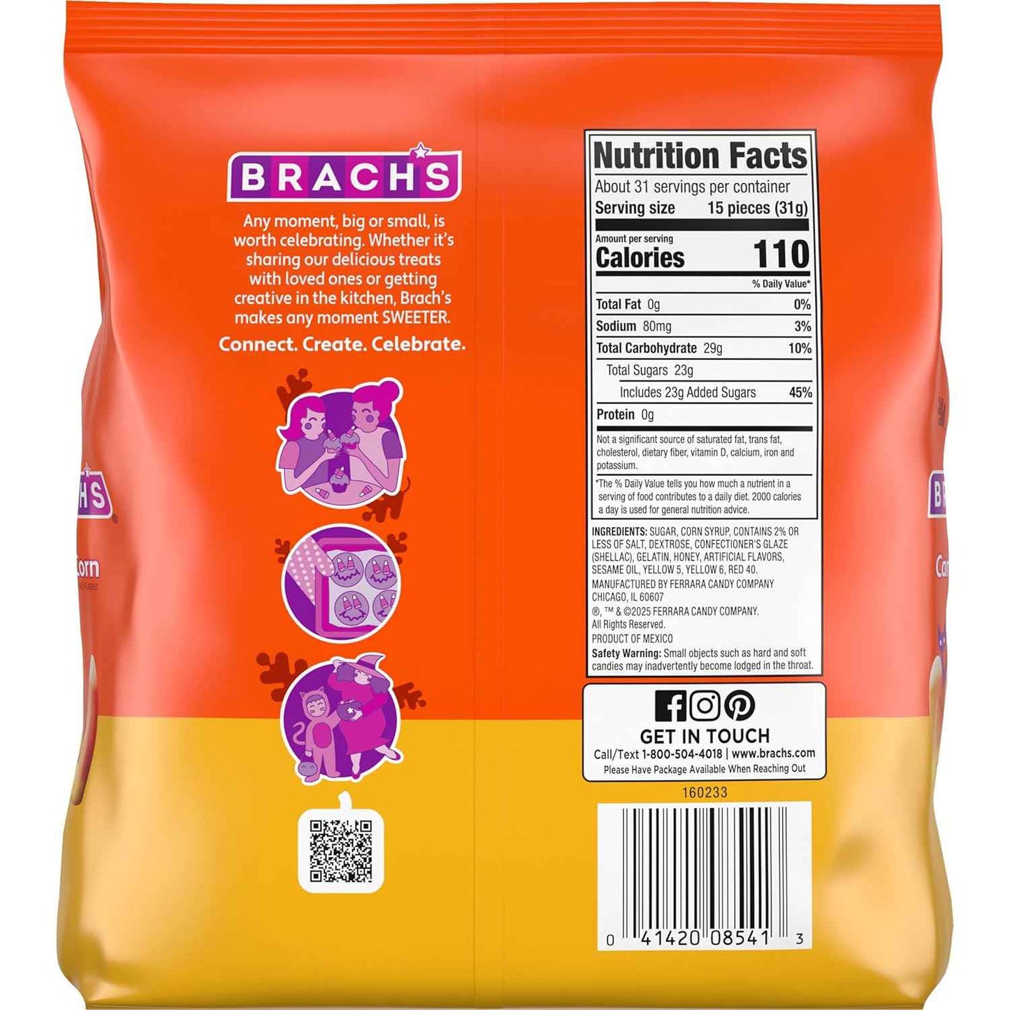 Brach's Classic Candy Corn – Bulk Trick-or-Treat Candy for Front Yard and Driveway Bowls, 34 Ounce