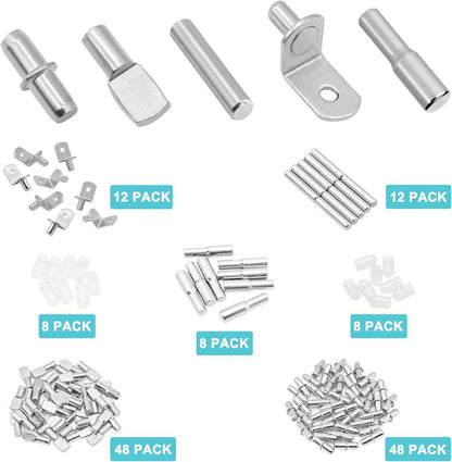 Krysalid Decor Metal Shelf Pegs - Secure Load-Bearing Cabinet Hardware for Family Kitchen Pantry Safety