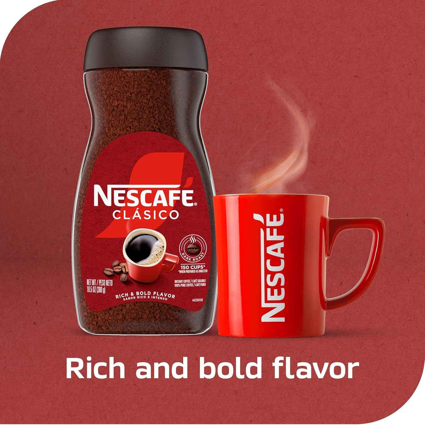 NESCAFÉ CLÁSICO Instant Coffee – RV and Road Trip Brew, Resealable Canister for Open-Air Mornings