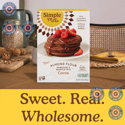 Simple Mills Cocoa Pancake Mix – Allergy-Friendly Family Breakfast for Picky Eaters, Just Add Water