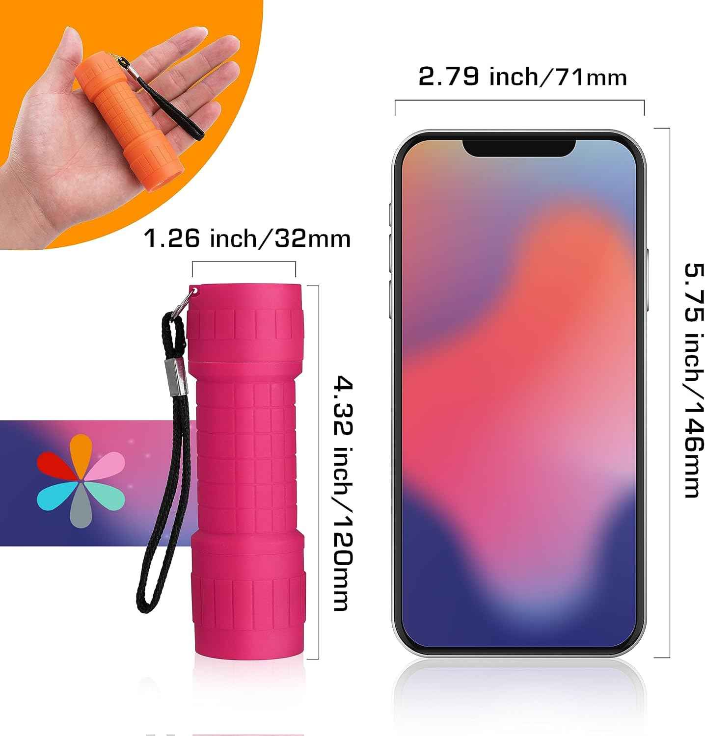 EverBrite 9-LED Flashlight 4-Pack – Weather-Friendly Portable Light for Patio, Picnic, and Backyard Gatherings