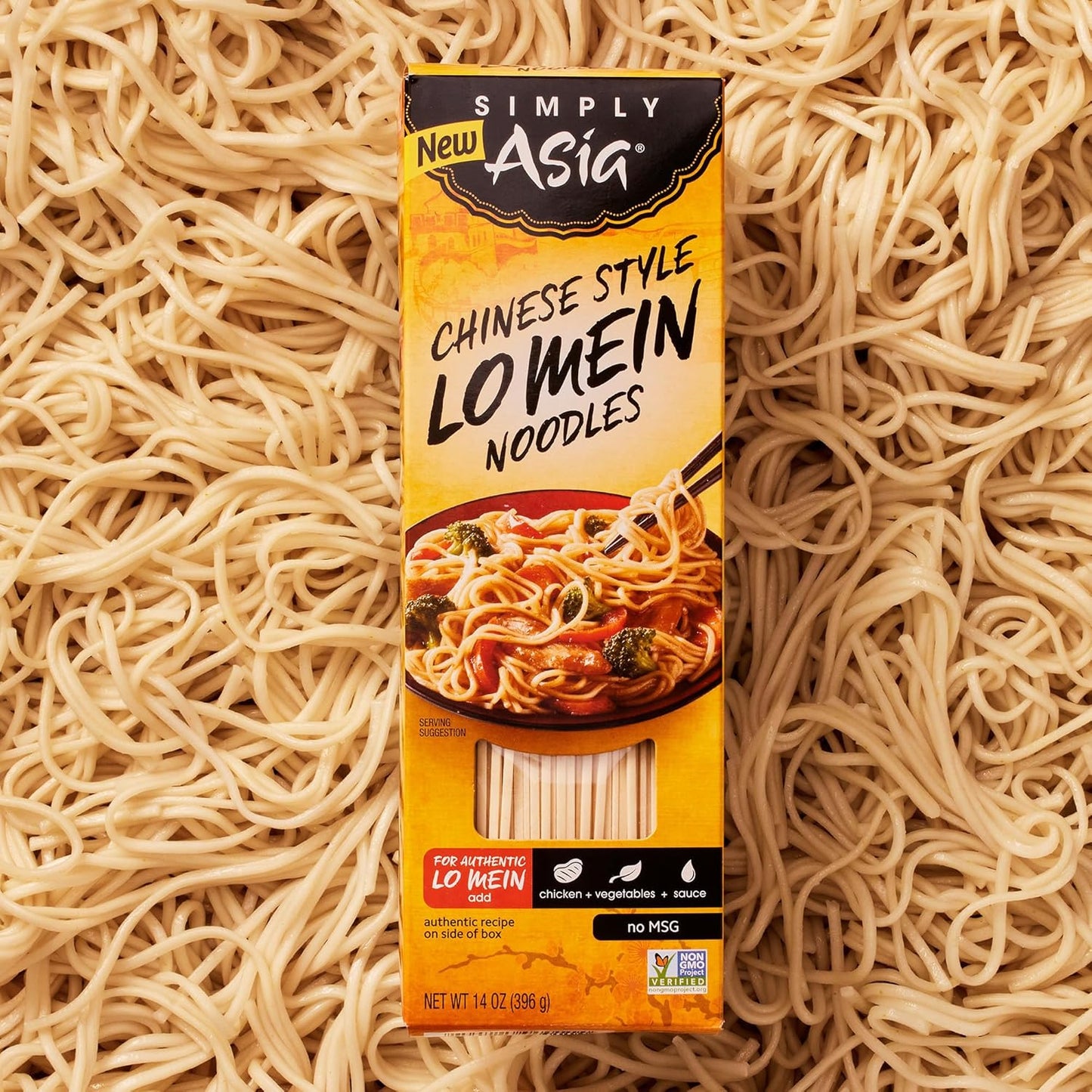 Simply Asia Lo Mein Noodles, Chinese Style No MSG – Clean-Eating Pantry Staple for Mindful Home Cooking