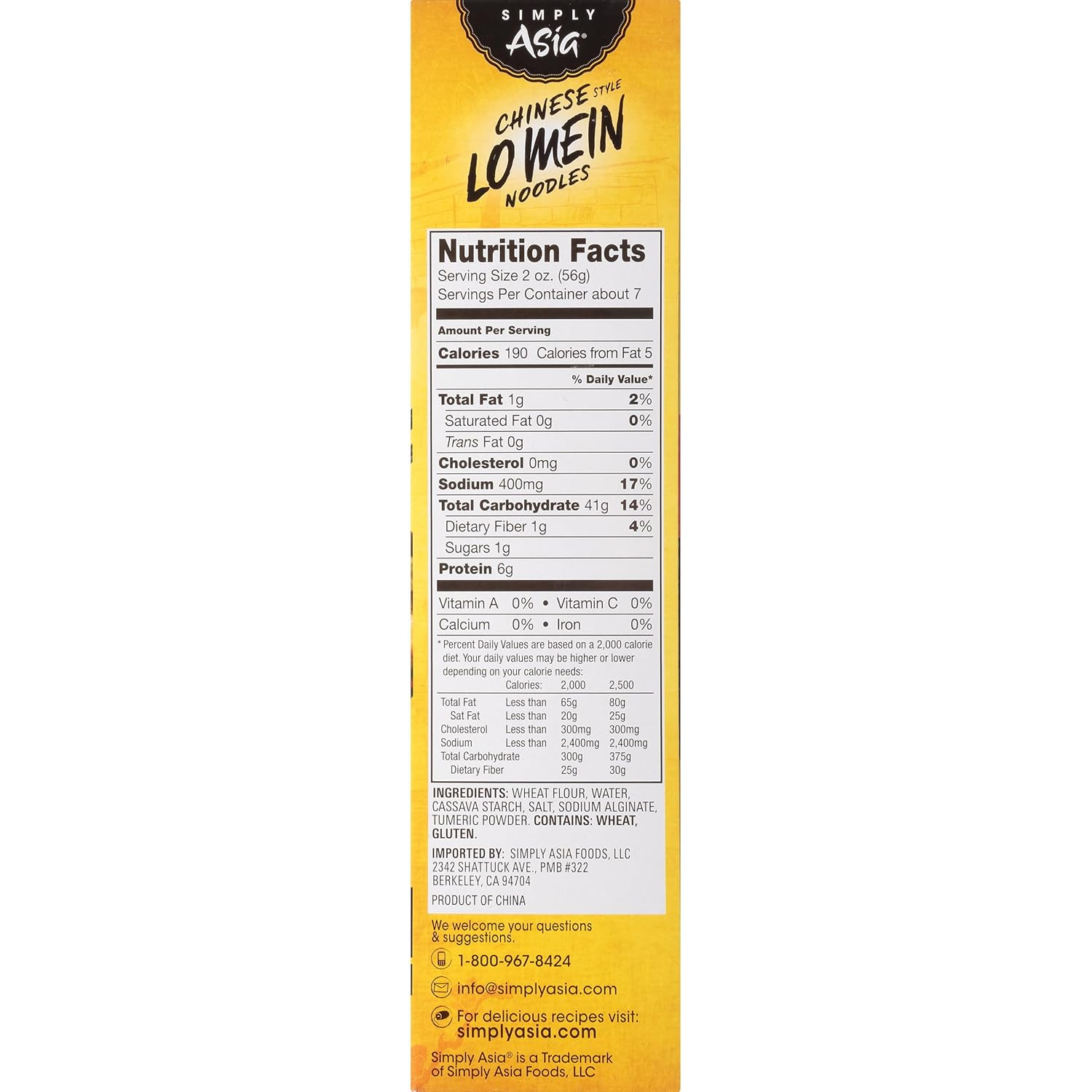 Simply Asia Lo Mein Noodles, Chinese Style No MSG – Clean-Eating Pantry Staple for Mindful Home Cooking