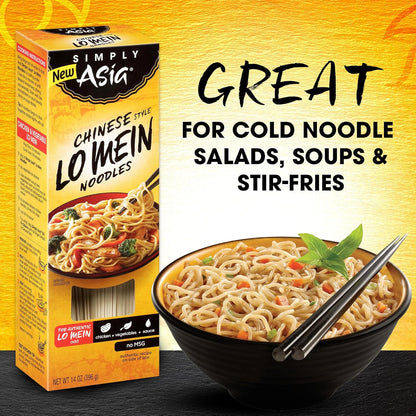 Simply Asia Lo Mein Noodles, Chinese Style No MSG – Clean-Eating Pantry Staple for Mindful Home Cooking