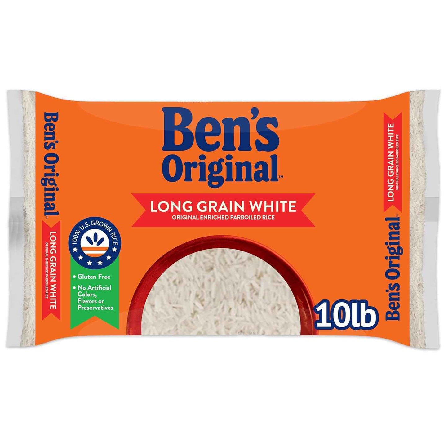 BEN'S ORIGINAL Long Grain White Rice 10 lb – Mild Flavor Kid-Friendly Side for Family Dinners