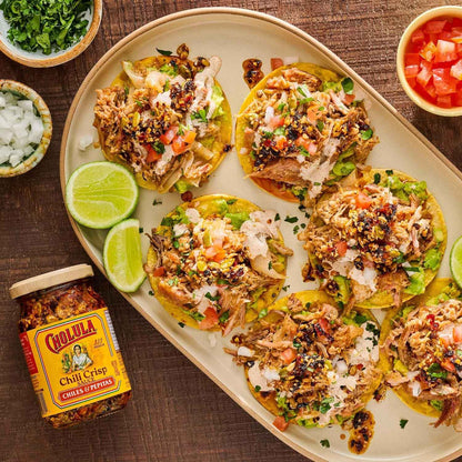 Cholula Crunchy Salsa Macha Chili Crisp – Tailgate and Patio Topping for Burgers, Pizza and Grilled Meats, 8 oz