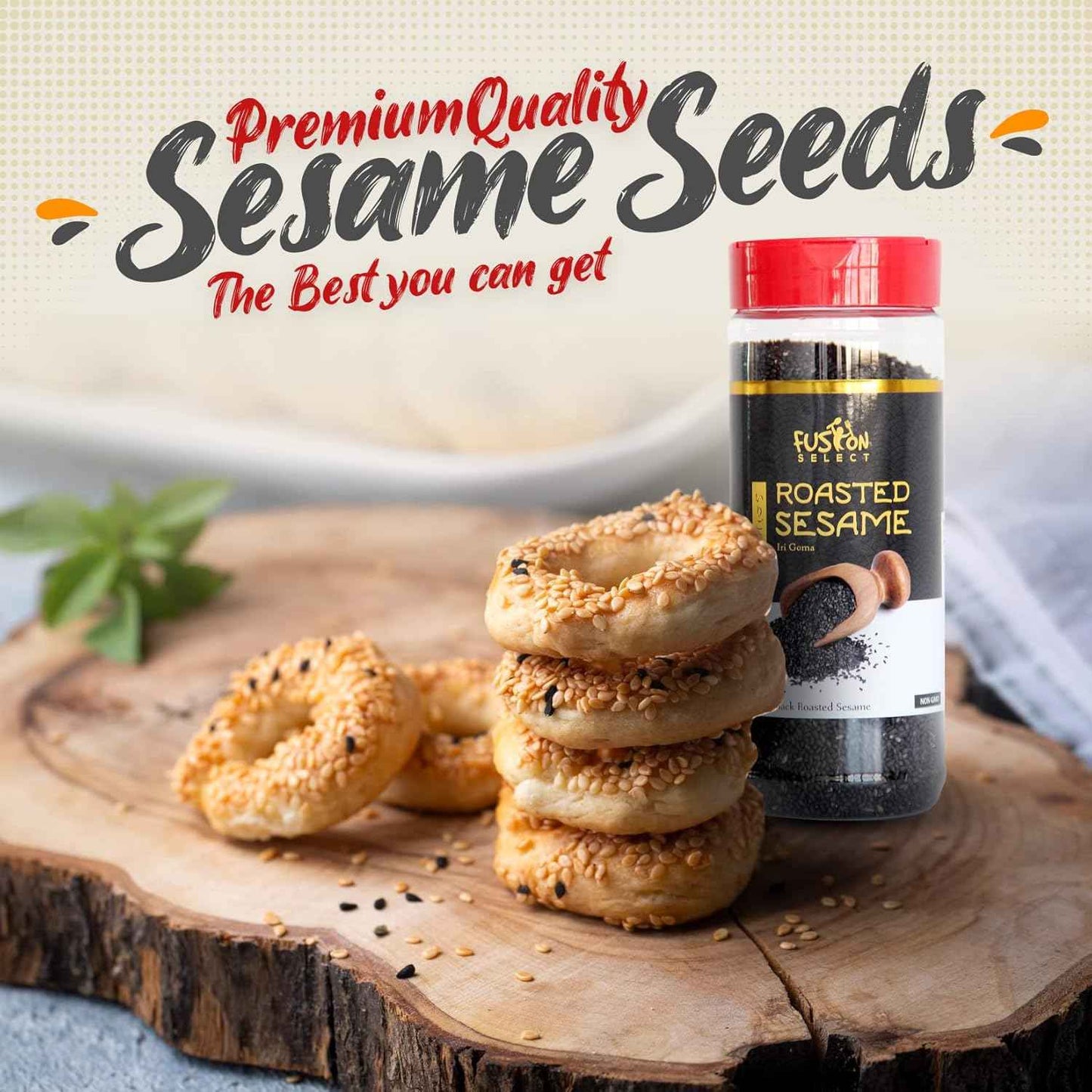 Fusion Select Toasted Black Sesame Seeds - No-Cook Pantry Shortcut for Quick Lunch Prep