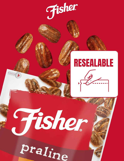 Fisher Praline Pecans, 5.5 oz Pouch (2-Pack) — Ready-to-Give Christmas and Valentine's Day Gourmet Snack Gift