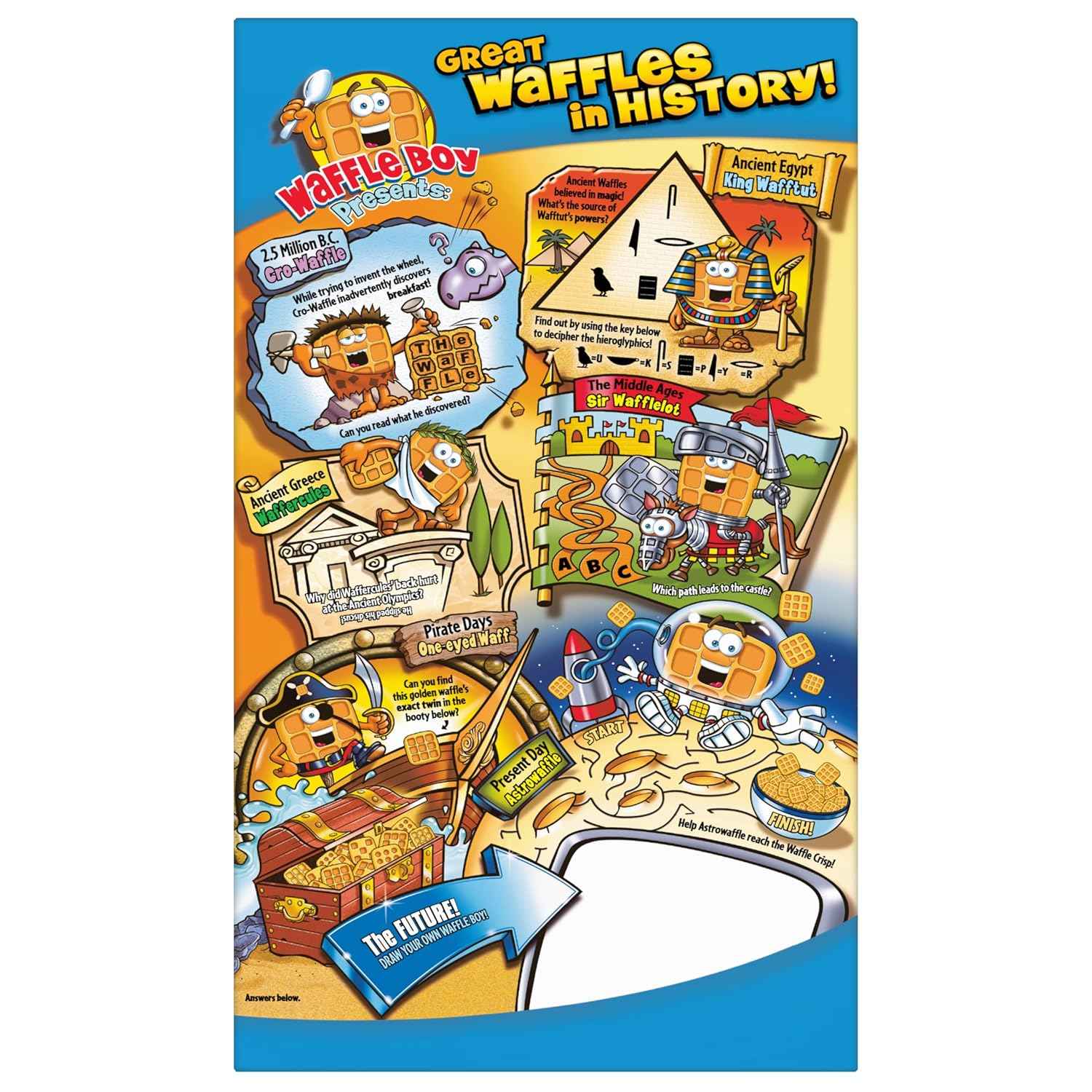Waffle Crisp Cereal – Quick Sweet Breakfast for Home Office Morning Routine, 20 OZ Box