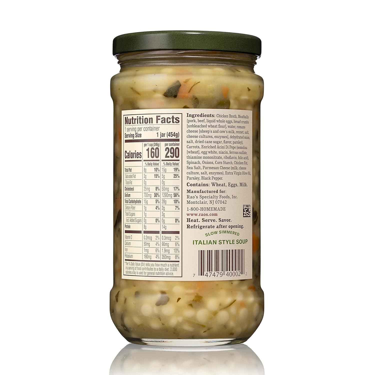 Rao's Made for Home Italian Wedding Soup 16oz – Fast Heat and Serve Lunch for the Busy Office Professional, No Prep Required
