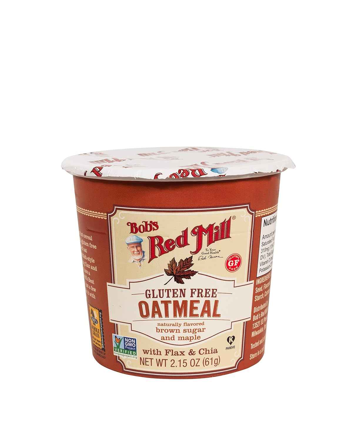 Bob's Red Mill Gluten-Free Oatmeal Cup Maple Brown Sugar – School Safe Breakfast for Lunchbox Mornings