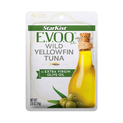 StarKist E.V.O.O. Yellowfin Tuna Pouch – No-Prep Office Lunch Straight from the Pouch, 2.6 oz Single Serve