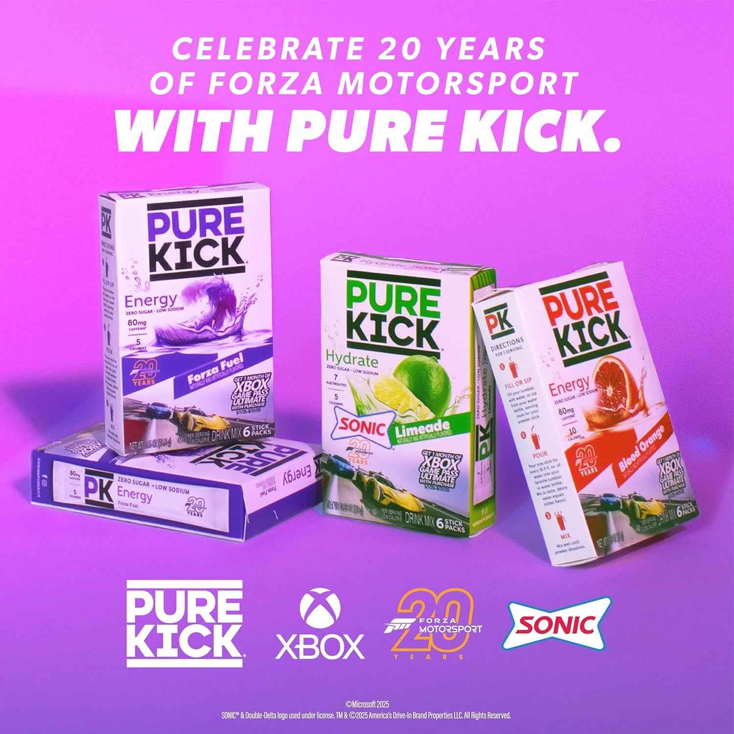 PURE KICK Energy Singles To Go – Wellness Counter Hydration Mix, 10 Calories per Stick